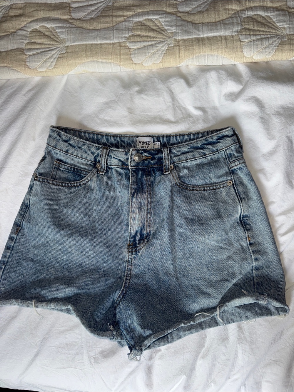 PRINCESS POLLY high waisted jean shorts